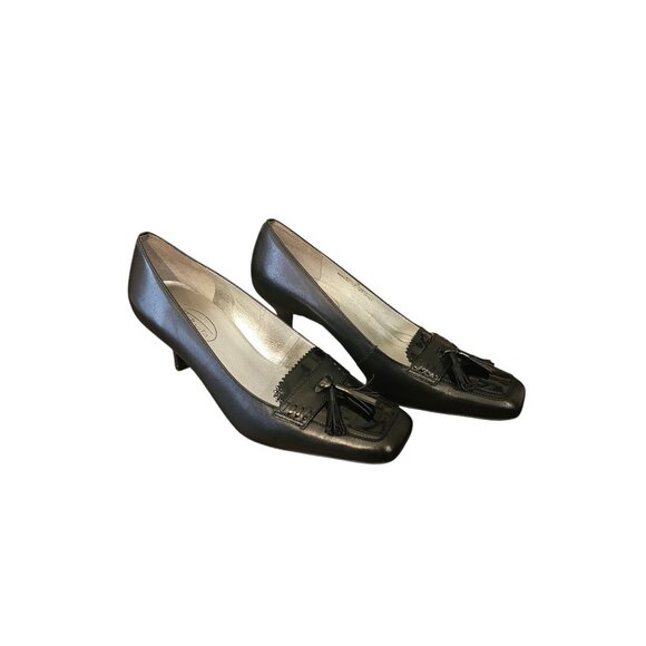 Talbots Womens 2.5" Pumps Black Genuine Leather Made In Brazil Size 7B - Picture 7 of 15